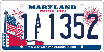 MD license plate 1AF1352