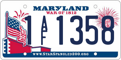 MD license plate 1AF1358