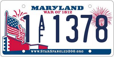 MD license plate 1AF1378
