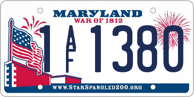 MD license plate 1AF1380