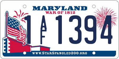 MD license plate 1AF1394