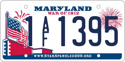 MD license plate 1AF1395