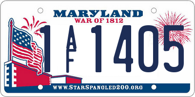 MD license plate 1AF1405