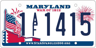 MD license plate 1AF1415