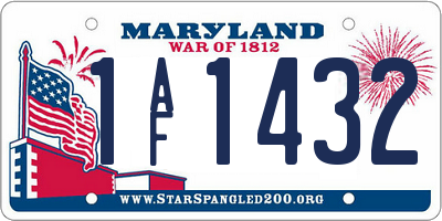 MD license plate 1AF1432