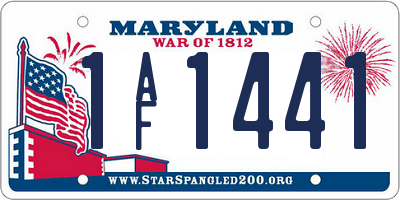 MD license plate 1AF1441