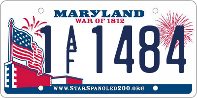 MD license plate 1AF1484