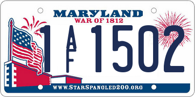 MD license plate 1AF1502
