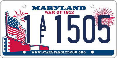 MD license plate 1AF1505