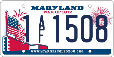 MD license plate 1AF1508