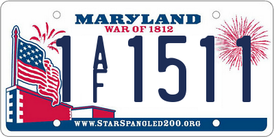 MD license plate 1AF1511