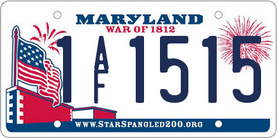 MD license plate 1AF1515