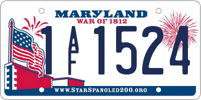 MD license plate 1AF1524