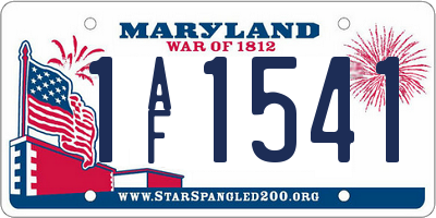 MD license plate 1AF1541