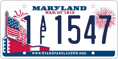 MD license plate 1AF1547