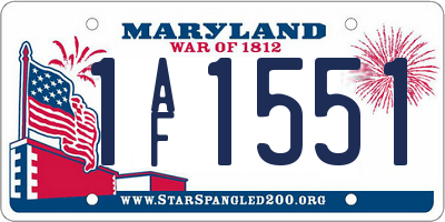 MD license plate 1AF1551