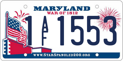 MD license plate 1AF1553