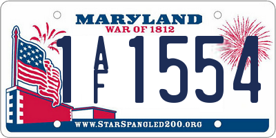 MD license plate 1AF1554