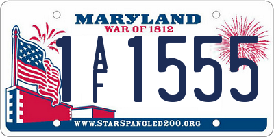 MD license plate 1AF1555