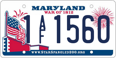 MD license plate 1AF1560