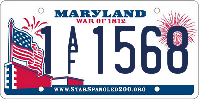 MD license plate 1AF1568