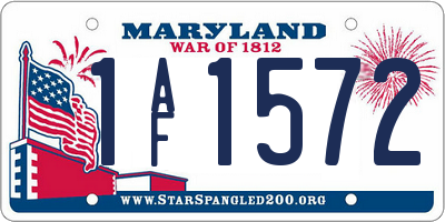 MD license plate 1AF1572
