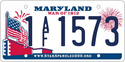 MD license plate 1AF1573
