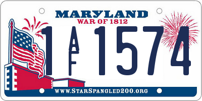 MD license plate 1AF1574