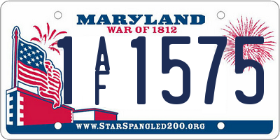 MD license plate 1AF1575