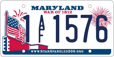 MD license plate 1AF1576
