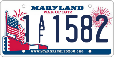 MD license plate 1AF1582