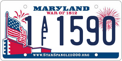 MD license plate 1AF1590