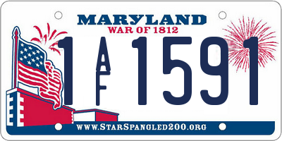 MD license plate 1AF1591