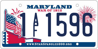 MD license plate 1AF1596