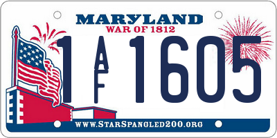 MD license plate 1AF1605
