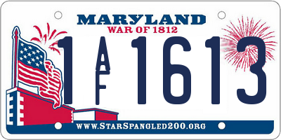 MD license plate 1AF1613