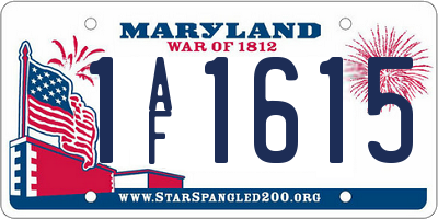 MD license plate 1AF1615