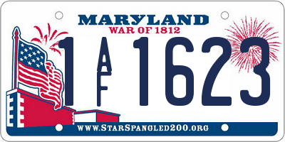 MD license plate 1AF1623
