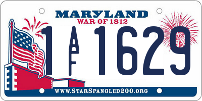 MD license plate 1AF1629