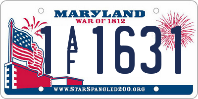 MD license plate 1AF1631