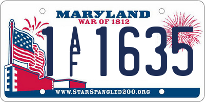 MD license plate 1AF1635