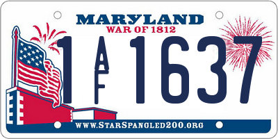 MD license plate 1AF1637