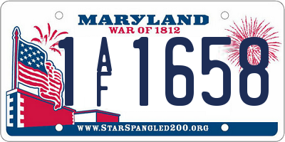 MD license plate 1AF1658
