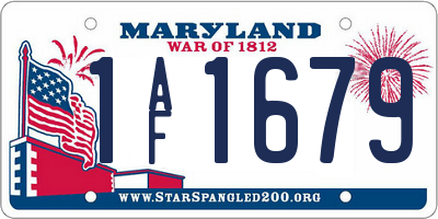 MD license plate 1AF1679