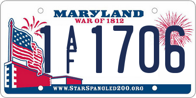 MD license plate 1AF1706