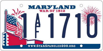 MD license plate 1AF1710