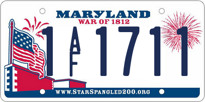 MD license plate 1AF1711