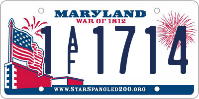MD license plate 1AF1714