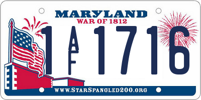 MD license plate 1AF1716