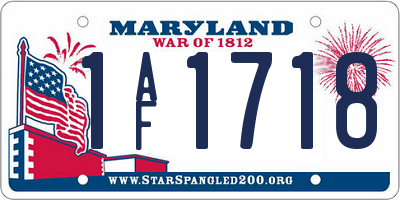 MD license plate 1AF1718